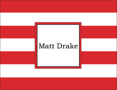 Red Stripe Folded Note Cards