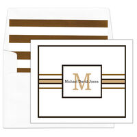 Brown & Black Stripe Foldover Note Cards