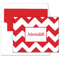 Red Chevron Foldover Note Cards