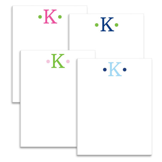 Colorful Initial Mini Notepad Set