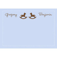 Blue Rocking Horses Flat Note Cards