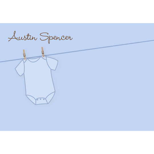 Blue Onesie Flat Note Cards