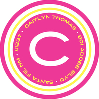Framed Hot Pink and Yellow Initial Round Address Labels