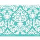 Turquoise Damask Back Flat Note Cards Image 2 of 2