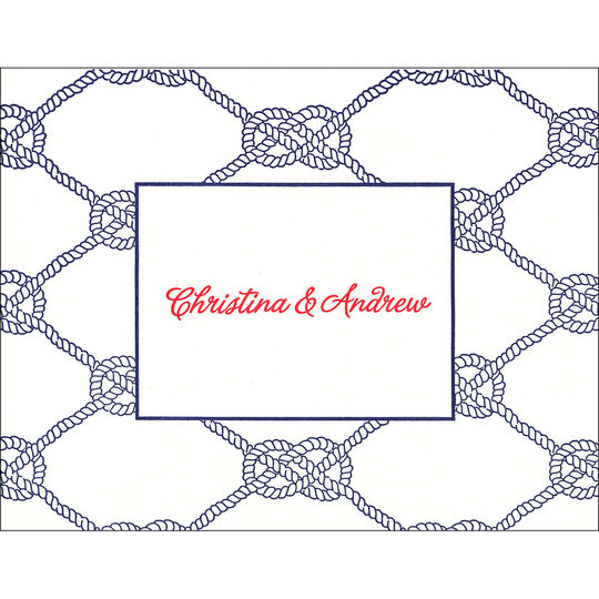 Nautical Rope Folded Note Cards - Letterpress