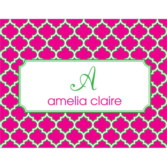 Hot Pink Tile Folded Note Cards
