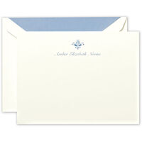 Correspondence Flat Note Cards with Fleur de Lis Motif