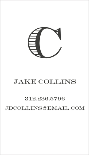 Collins Stately Initial Letterpress Contact Cards