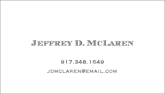 McLaren Letterpress Contact Cards