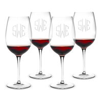 Monogrammed 20 oz. Bordeaux Wine Glass Set of 4
