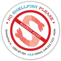 Shellfish Allergy Stickers