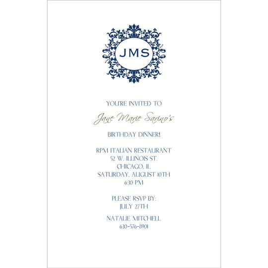 Elegant Initial Invitations