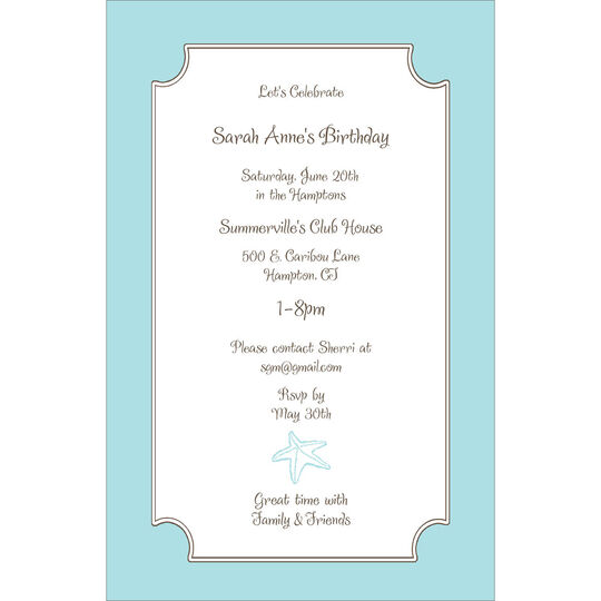 Seafoam Blue Invitations