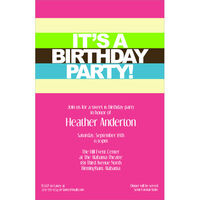 Bright Stripes Birthday Invitations