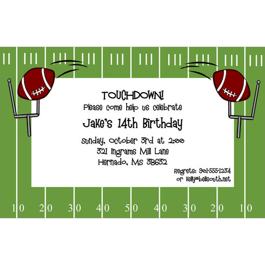 Football Field Invitations