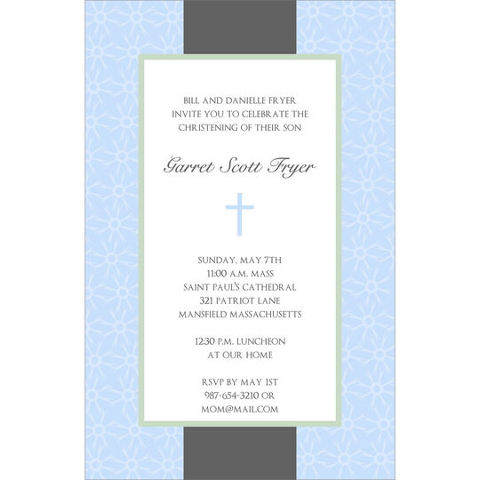 Elegant Blue Cross Invitations