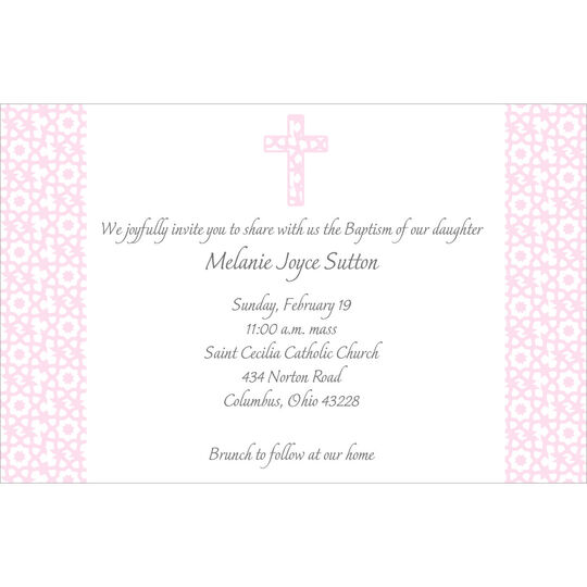 Elegant Pastel Pink Cross Invitations
