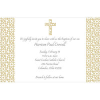 Elegant Beige Cross Invitations