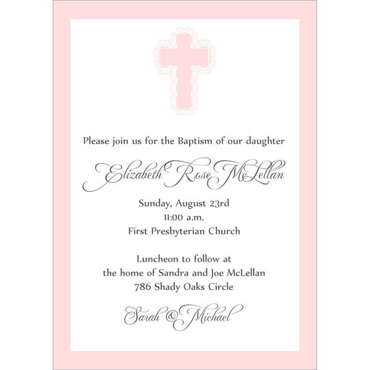 Pretty Pink Baptism Invitations