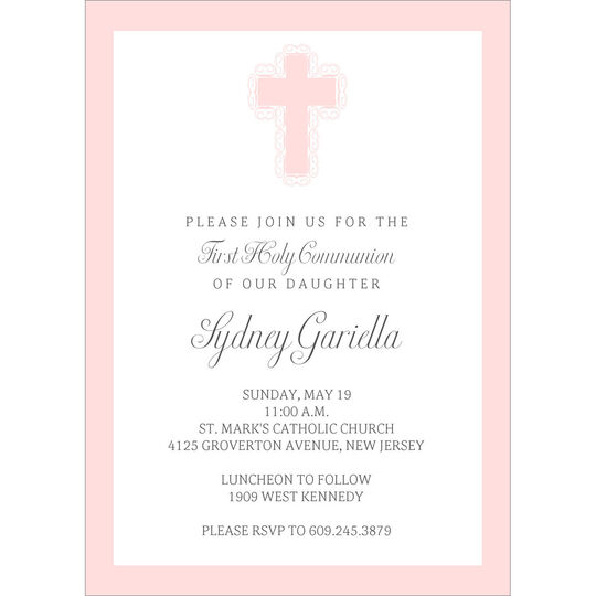 Pretty Pink Baptism Invitations