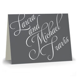Special Grey Name Folded Note Cards