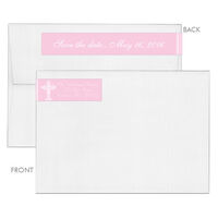 Pink Scrolled Cross Wrap Around Address Labels