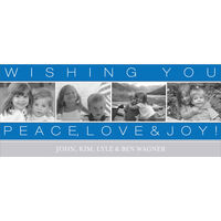 Blue Peace Love and Joy Photo Cards