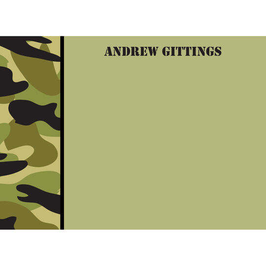 Green Camo Flat Note Cards
