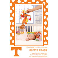 University of Tennessee Dotted Border Photo Baby Announcements