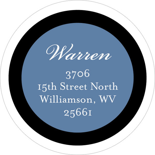 Black Band Round Address Labels