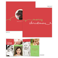 Merry Christmas Folded Holiday Photo Cards