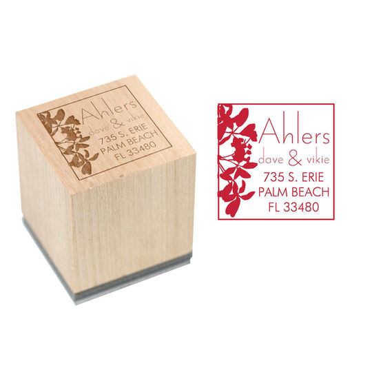 Wildflowers Wood Block Rubber Stamp