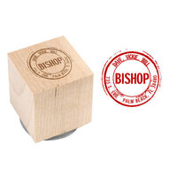 Vintage Bishop Wood Block Rubber Stamp