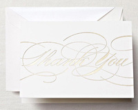 Gold Flourish Thank You Boxed Folded Note Cards