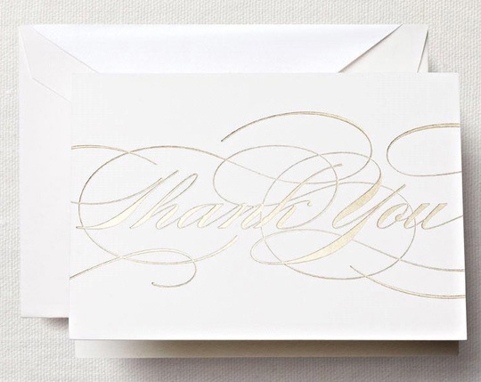 Gold Flourish Thank You Boxed Folded Note Cards