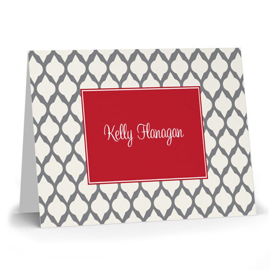 Grey Lattice Folded Note Cards