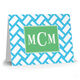 Aqua Basket Weave Folded Note Cards Image 1 of 2