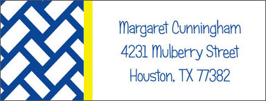 Navy Basketweave Return Address Labels