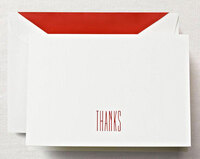 Red Hand Engraved Boxed Thank You Note Cards