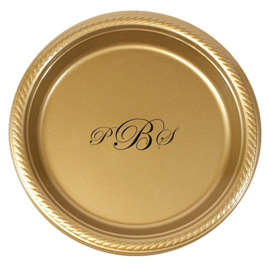 Elegant Script Monogram Plastic Plates