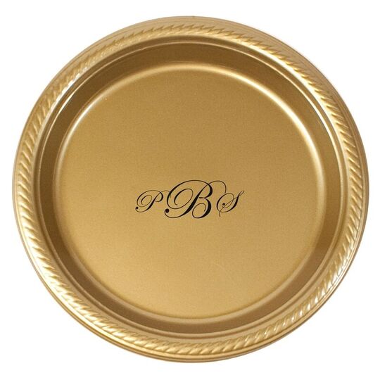 Elegant Script Monogram Plastic Plates