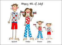 Patriotic Family Customized Foldover Note Cards