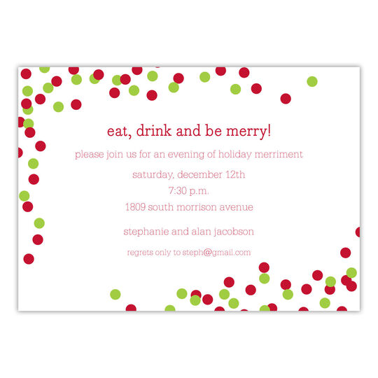 Red and Green Confetti Invitations