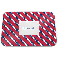 Red & Navy Repp Tie Glass Cutting Board