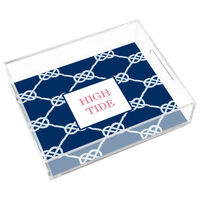 Nautical Knot Navy Lucite Trays