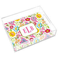 Bright Floral Lucite Trays