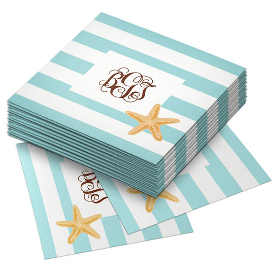 Starfish Stripe Paper Coaster Set