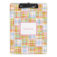 Pink Madras Patch Clipboards