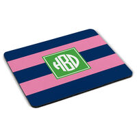 Navy and Pink Rugby Mousepad
