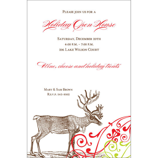 Vintage Reindeer Invitations